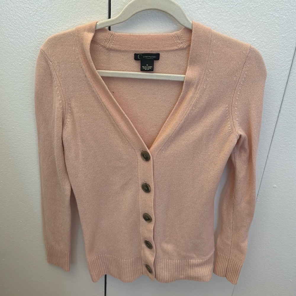 C By Bloomingdale’s Light Pink Cashmere Cardigan